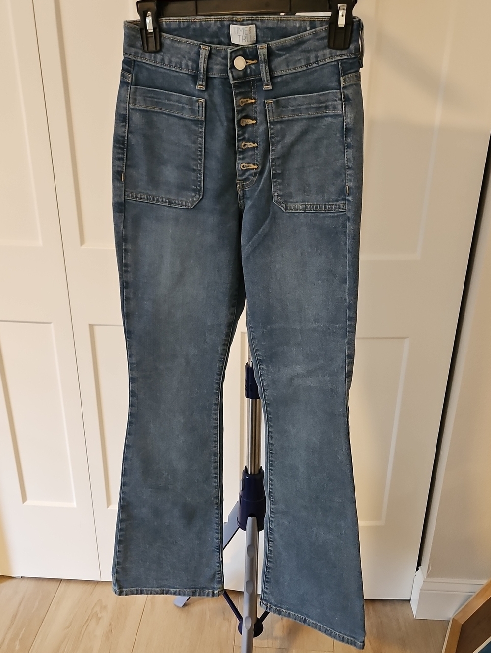 Time And Tru High-Rise Button-Front Flare Women's Jeans